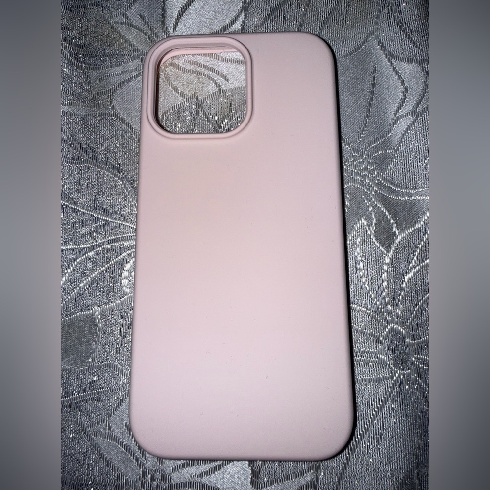 Pink Silicone Phone Case for iPhone 16 Pro Max. MagSafe compatible.